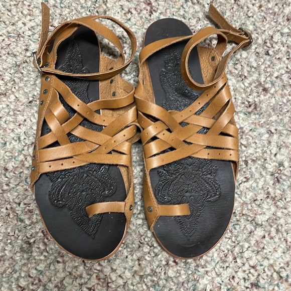 Free people leather ankle wrap thongs - Picture 2 of 7